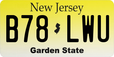 NJ license plate B78LWU