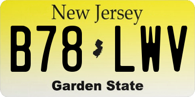 NJ license plate B78LWV