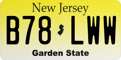NJ license plate B78LWW