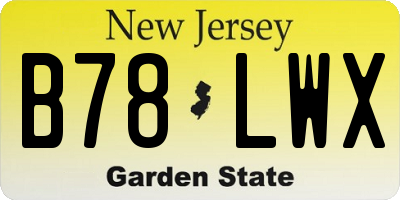 NJ license plate B78LWX