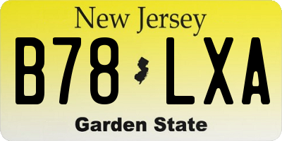NJ license plate B78LXA