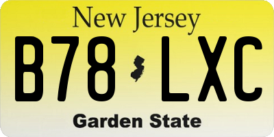 NJ license plate B78LXC