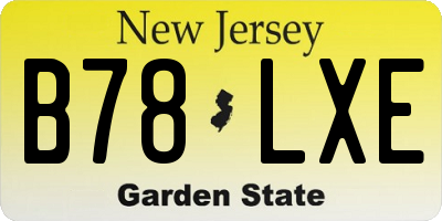 NJ license plate B78LXE