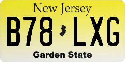 NJ license plate B78LXG