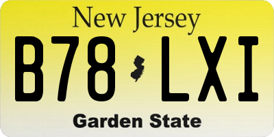 NJ license plate B78LXI