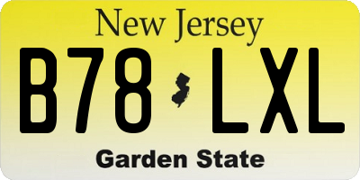NJ license plate B78LXL