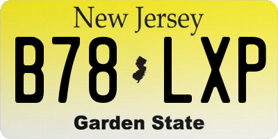 NJ license plate B78LXP