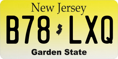 NJ license plate B78LXQ