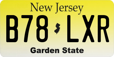 NJ license plate B78LXR