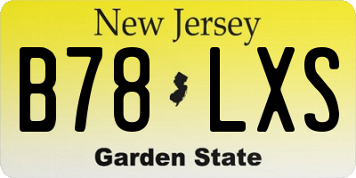 NJ license plate B78LXS
