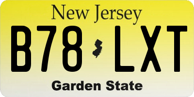 NJ license plate B78LXT