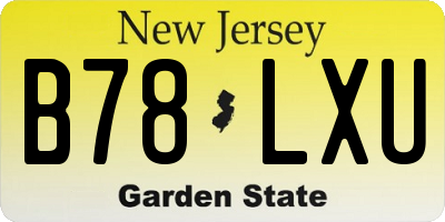 NJ license plate B78LXU