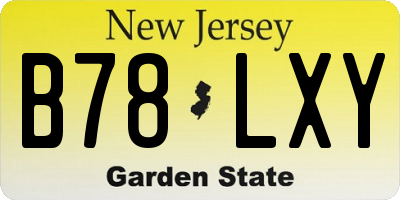 NJ license plate B78LXY