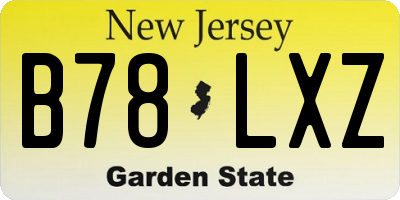 NJ license plate B78LXZ
