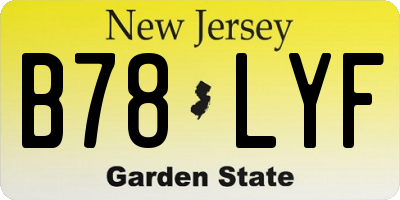 NJ license plate B78LYF