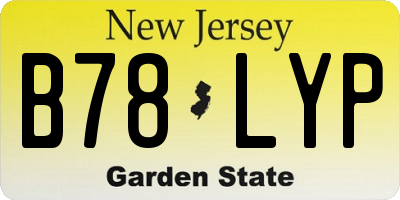 NJ license plate B78LYP