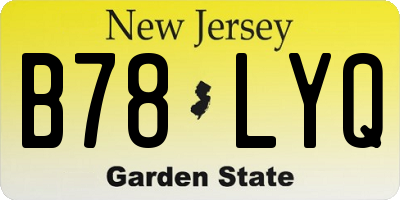 NJ license plate B78LYQ