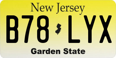 NJ license plate B78LYX