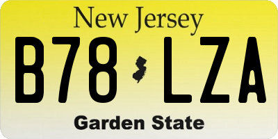 NJ license plate B78LZA
