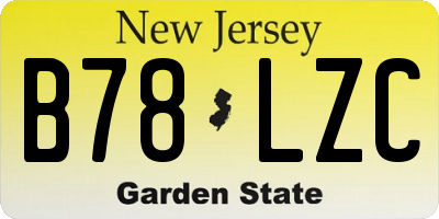 NJ license plate B78LZC