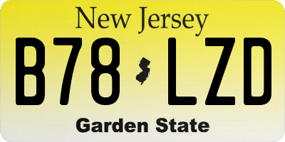 NJ license plate B78LZD
