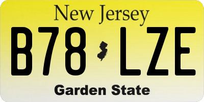 NJ license plate B78LZE