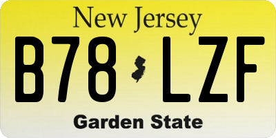 NJ license plate B78LZF