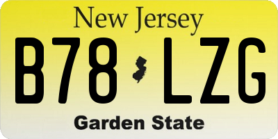NJ license plate B78LZG