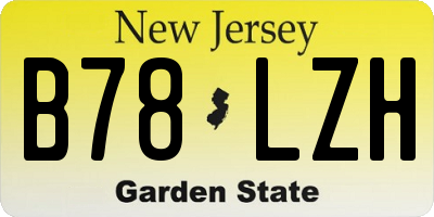 NJ license plate B78LZH