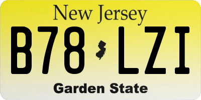 NJ license plate B78LZI