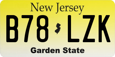 NJ license plate B78LZK