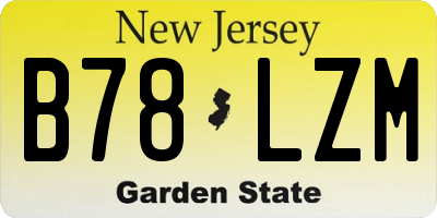 NJ license plate B78LZM