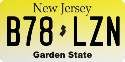 NJ license plate B78LZN