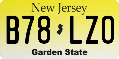 NJ license plate B78LZO