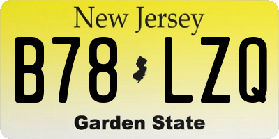 NJ license plate B78LZQ