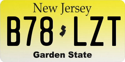 NJ license plate B78LZT