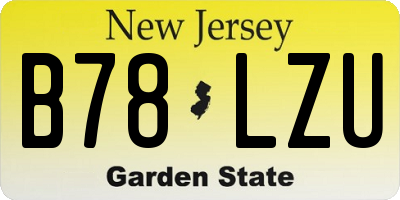NJ license plate B78LZU