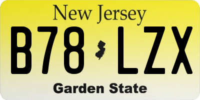 NJ license plate B78LZX