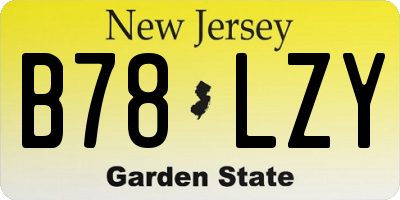 NJ license plate B78LZY
