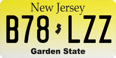 NJ license plate B78LZZ
