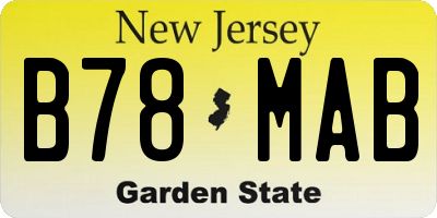 NJ license plate B78MAB