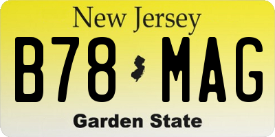 NJ license plate B78MAG