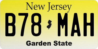NJ license plate B78MAH