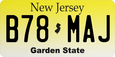 NJ license plate B78MAJ