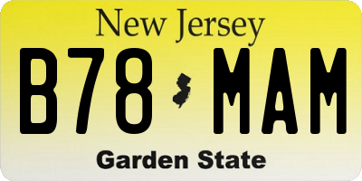 NJ license plate B78MAM