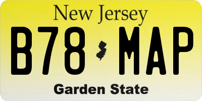 NJ license plate B78MAP