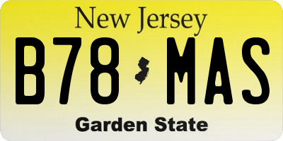 NJ license plate B78MAS