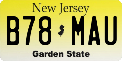 NJ license plate B78MAU