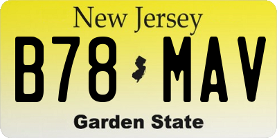 NJ license plate B78MAV