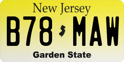 NJ license plate B78MAW
